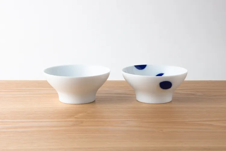 Rice Bowl 2pcs Set Mizutama 飯碗 白磁・水玉 セット