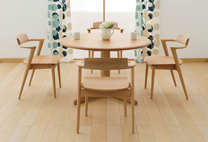 HIDA Sangyo - SEOTO Semi Armchair (upholstered / wooden seat)