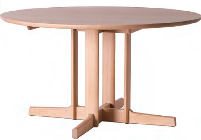 Nissin - White Wood Round Table (Cross Legs)