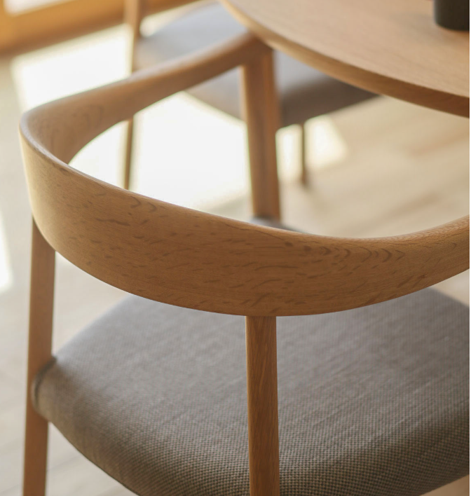 HIDA Sangyo - Standard Collection Chair with Arm (upholstered seat)