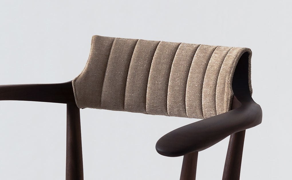 HIDA Sangyo - Crescent Chair with Arm (cushion back & upholstered seat)