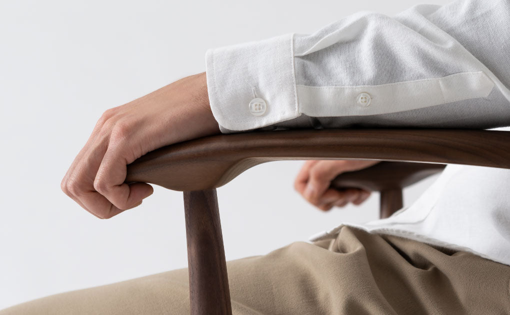 HIDA Sangyo - Crescent Chair with Arm (cushion back & upholstered seat)