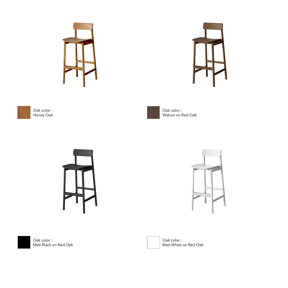 FLO - Dinsor Bar Stool with Back Rest