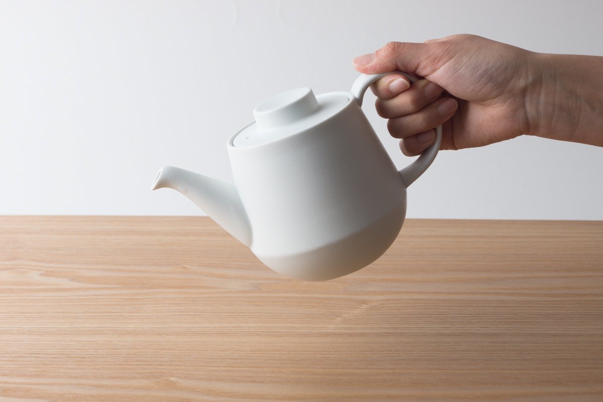 KIHARA - Tea Pot and 2 Cups White/Blue