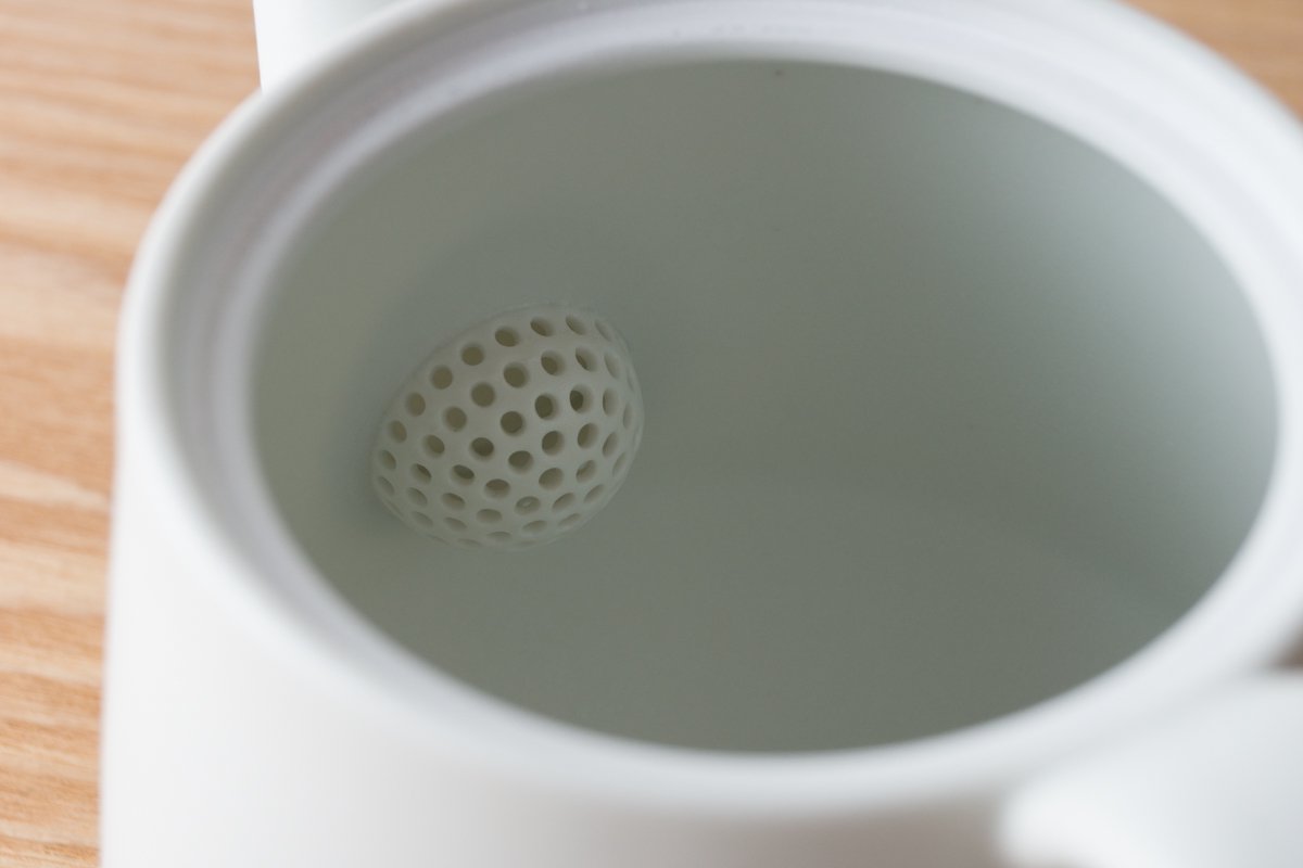 KIHARA - Tea Pot and 2 Cups White/Blue