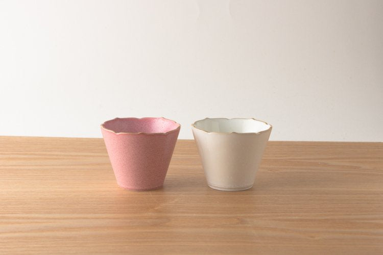 KIHARA - Flower Shape Cup Pair Red and White
