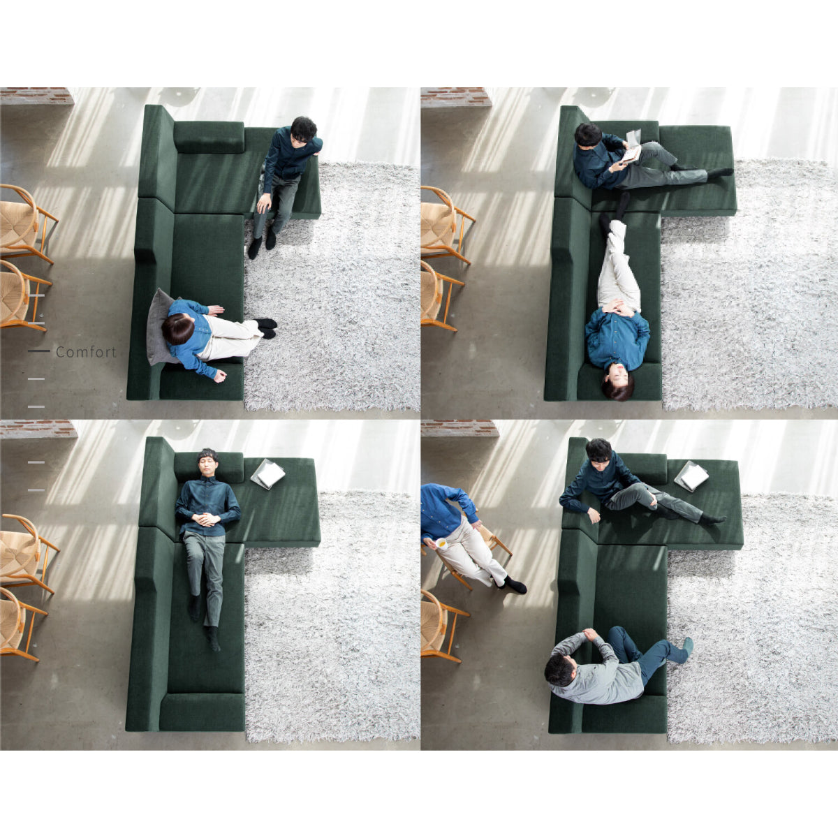 FLANNEL Sofa - SIESTA Sofa (1-Seater Long, 90cm)