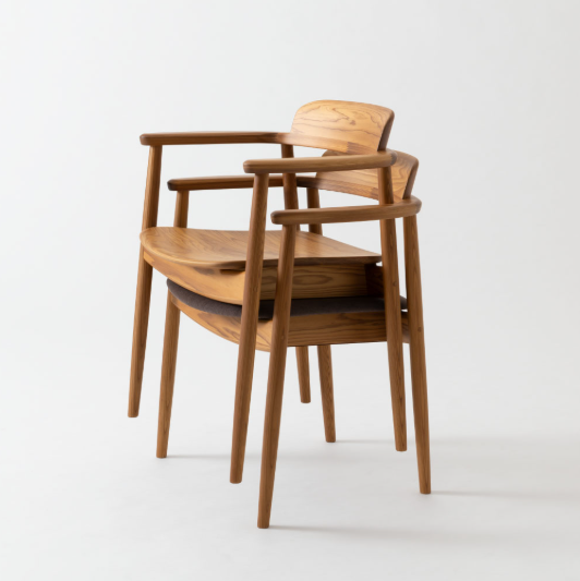 HIDA Sangyo - Contract Collection Chair with Arm (upholstered seat) / Kasane