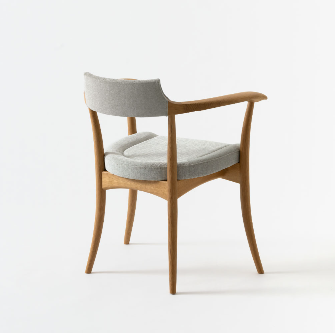 HIDA Sangyo - Crescent Chair with Arm (cushion back & upholstered seat)