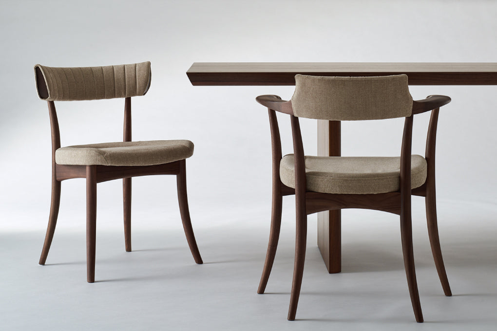 HIDA Sangyo - Crescent Chair with Arm (cushion back & upholstered seat)