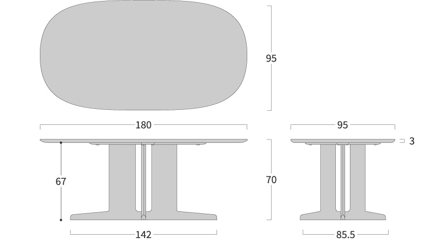 shirakawa - Tres Rapt Dining Table